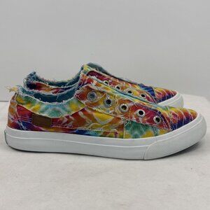 Blowfish Malibu Womens Size 8 Rainbow Tie Dye Play Sneakers Slip On Canvas